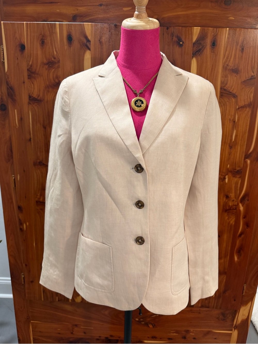 NWT Brooks Brothers 346 Women’s Cream Linen Single-Breasted Lined Blazer Size 8